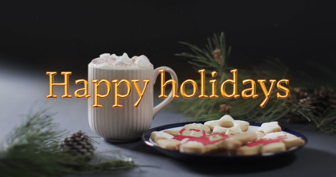 Happy Holidays with Hot Chocolate and Festive Cookies