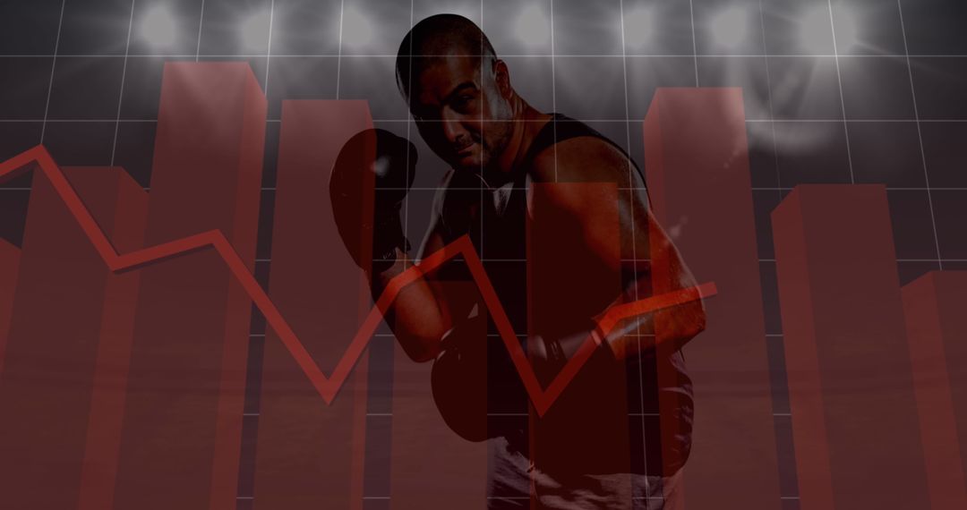 Boxer Empowered by Data Visualization Under Stadium Lights