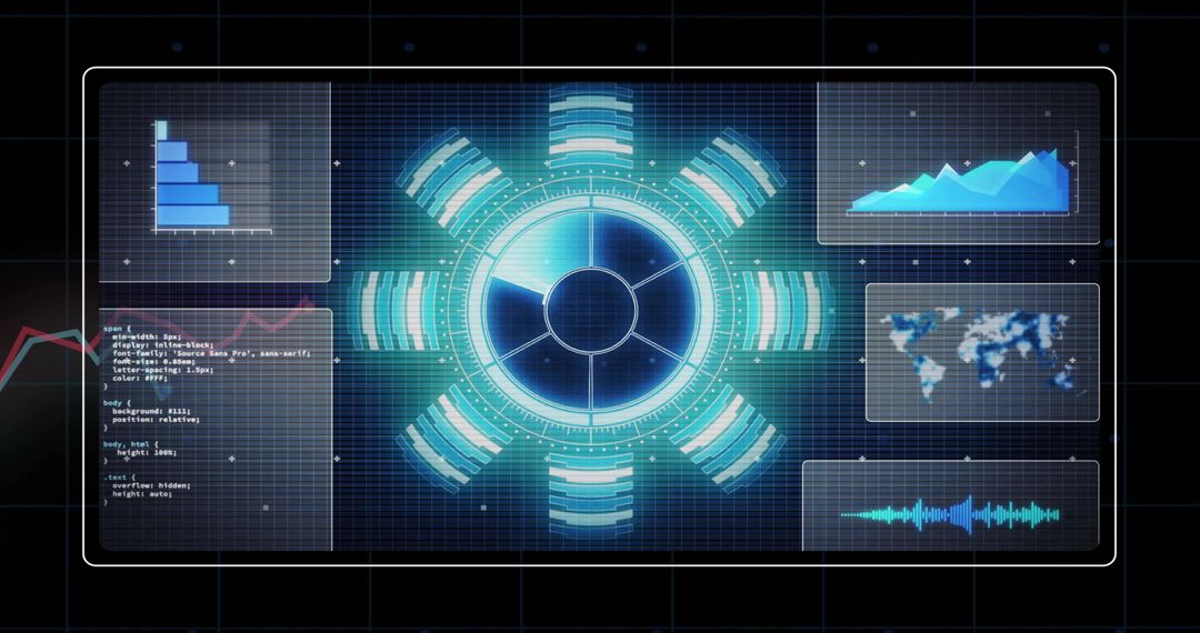 Futuristic Data Interface with Holographic Analytics and Visualizations