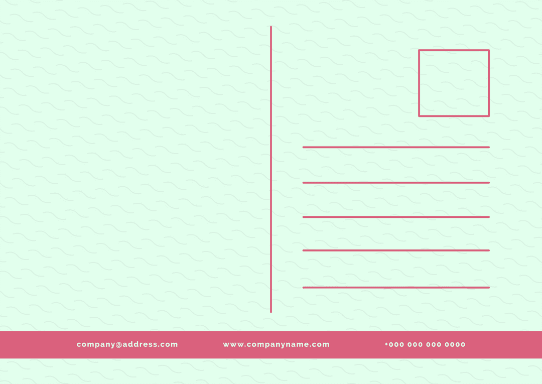 Minimalist Postcard Template on Transparent Background