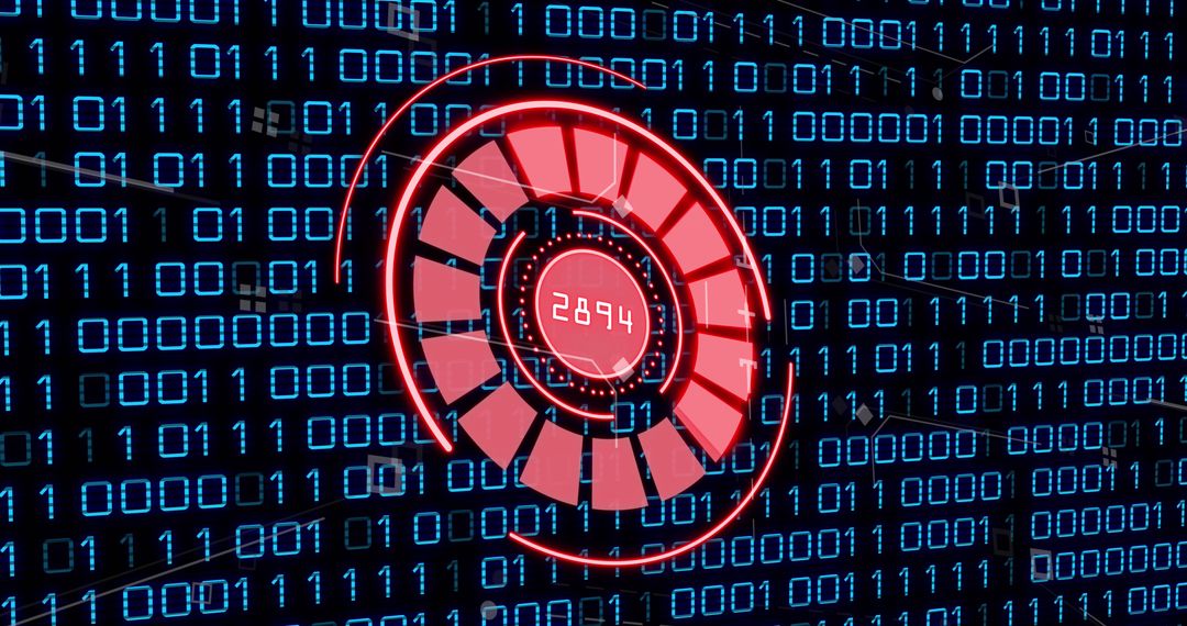 Digital Binary Data with Futuristic Red Target Interface - Free Images, Stock Photos and Pictures on Pikwizard.com