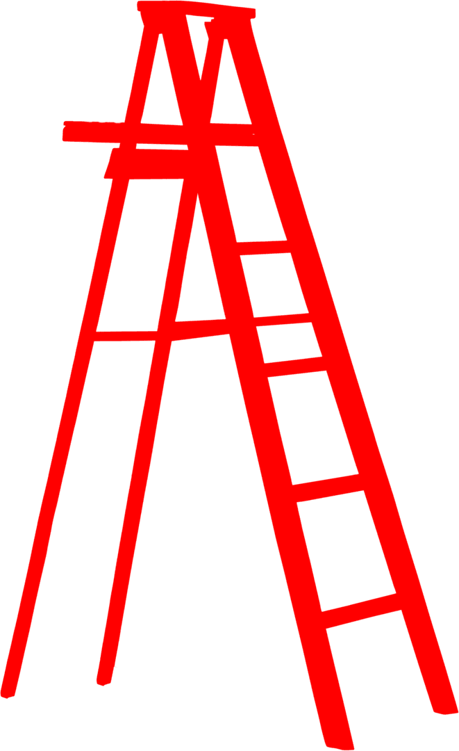 Red Painting Ladder Illustration on Transparent Background