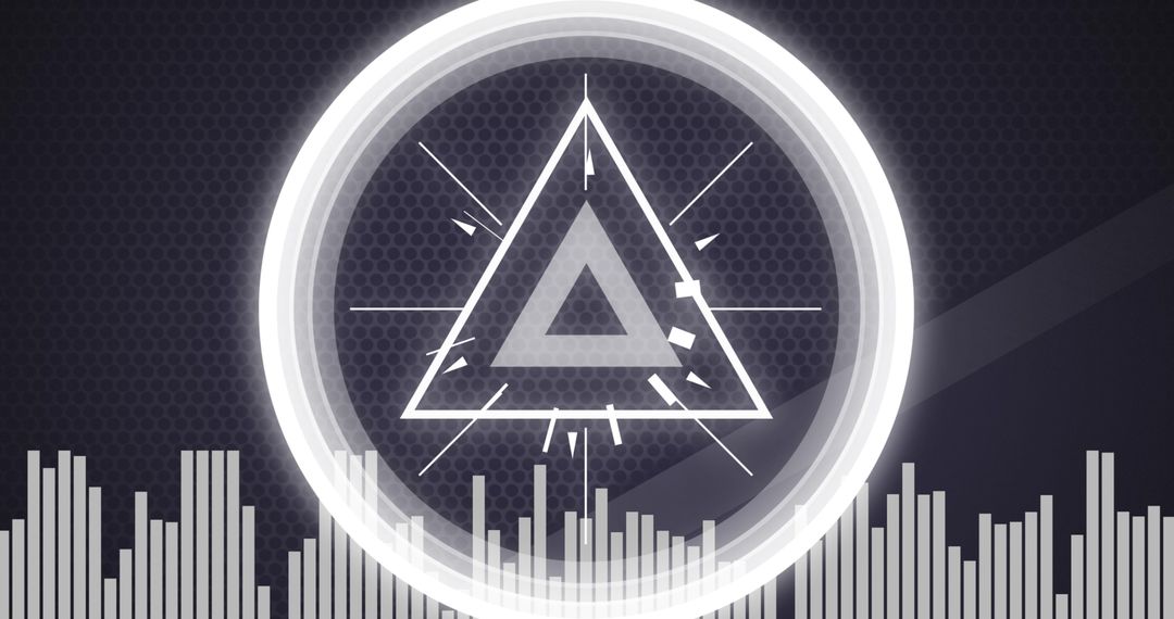 Pulsating Techno Triangle on Futuristic Background