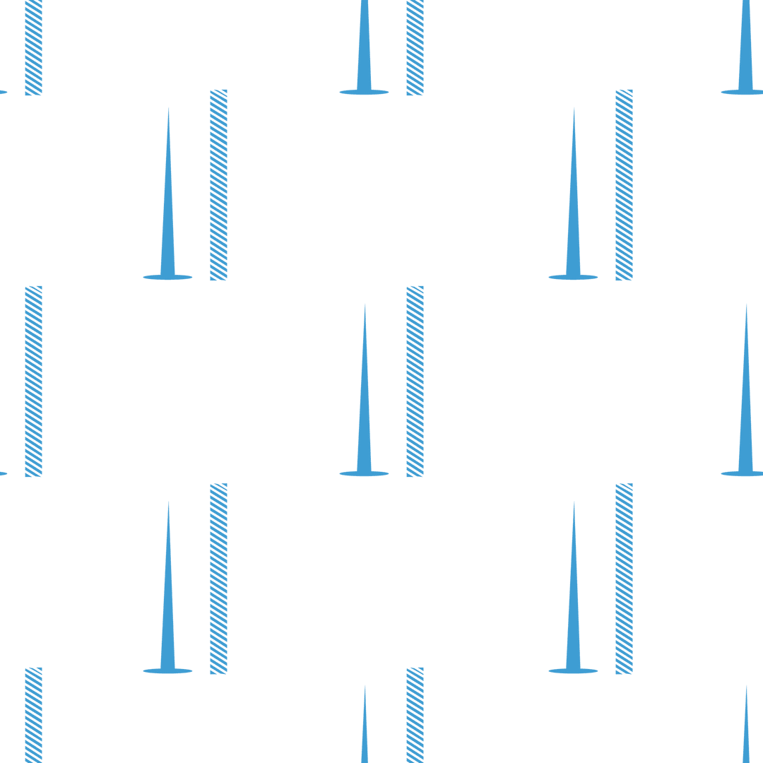 Blue Nails and Belts Pattern on Transparent Background