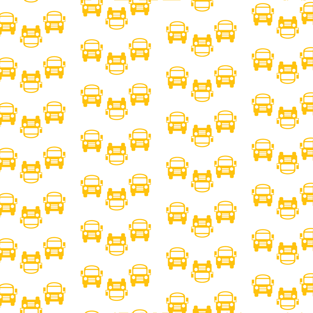 Seamless Yellow Car Pattern on Transparent Background