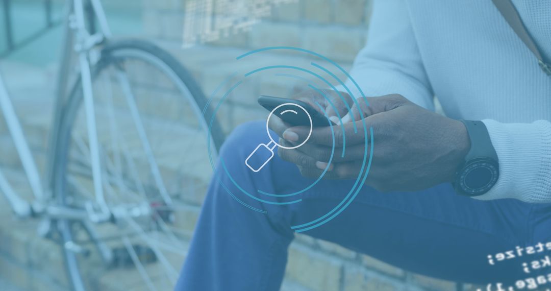 Digital Connection with Smartphone and Virtual Search Illustration