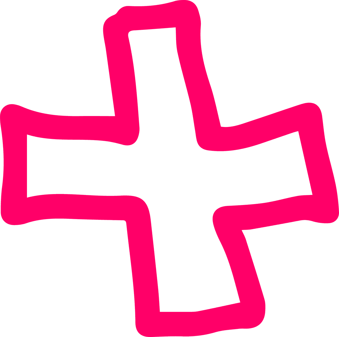 Neon Pink Plus Sign Symbol on Transparent Background Digital Art