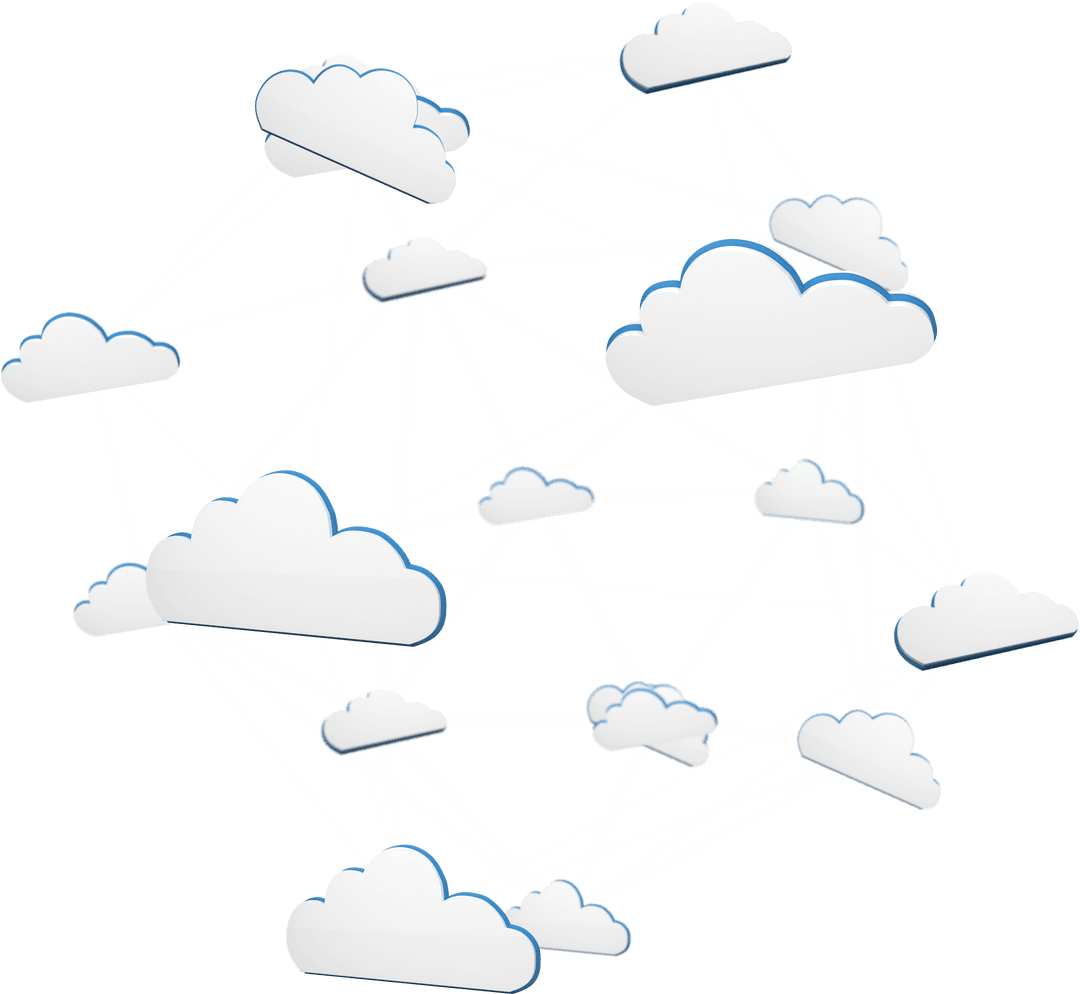 Transparent Cloud Network Communication on Transparent Background