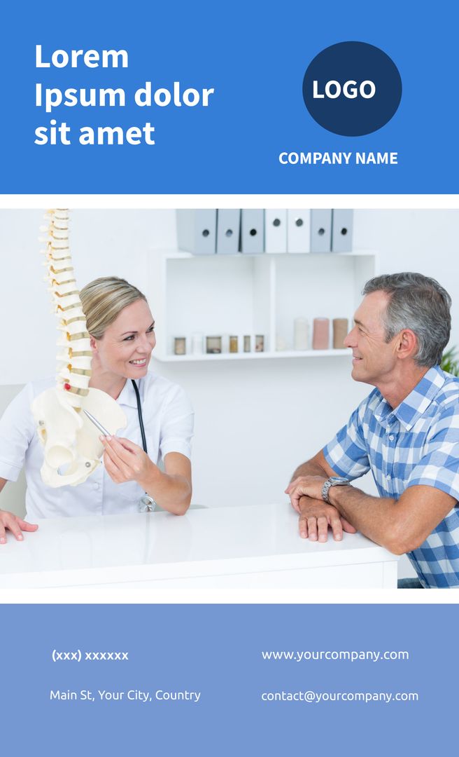 Medical Consultation with Spine Model in Healthcare Office