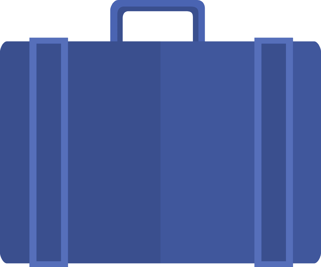 Big Blue Suitcase on Transparent Background for Travel Themes