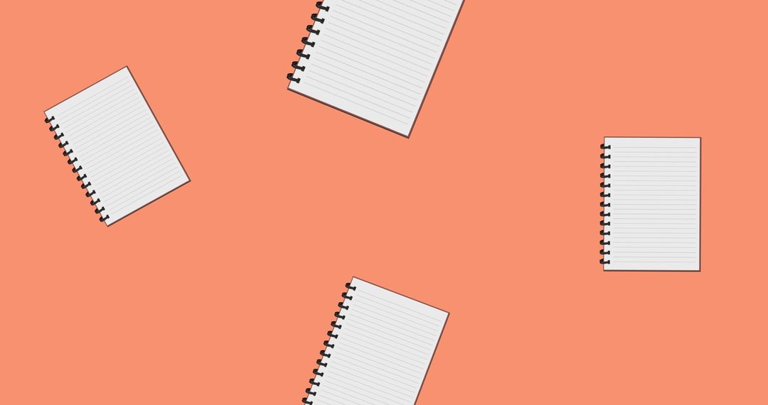Floating Notebook Patterns on Orange Background