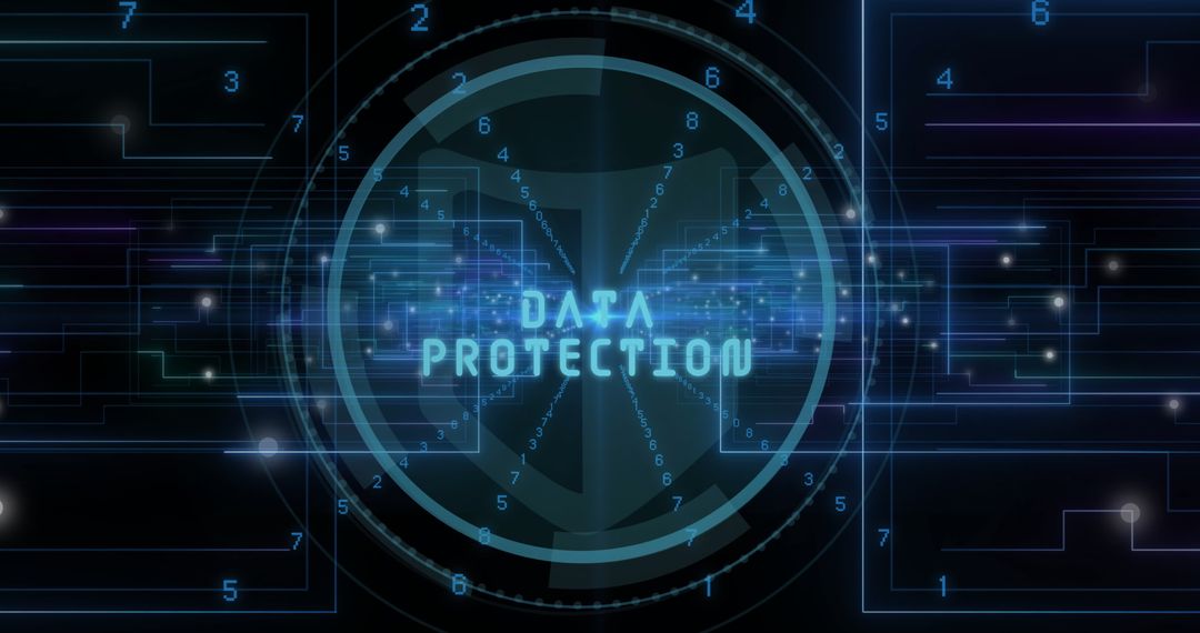 Digital Data Protection Concept with Tech Elements