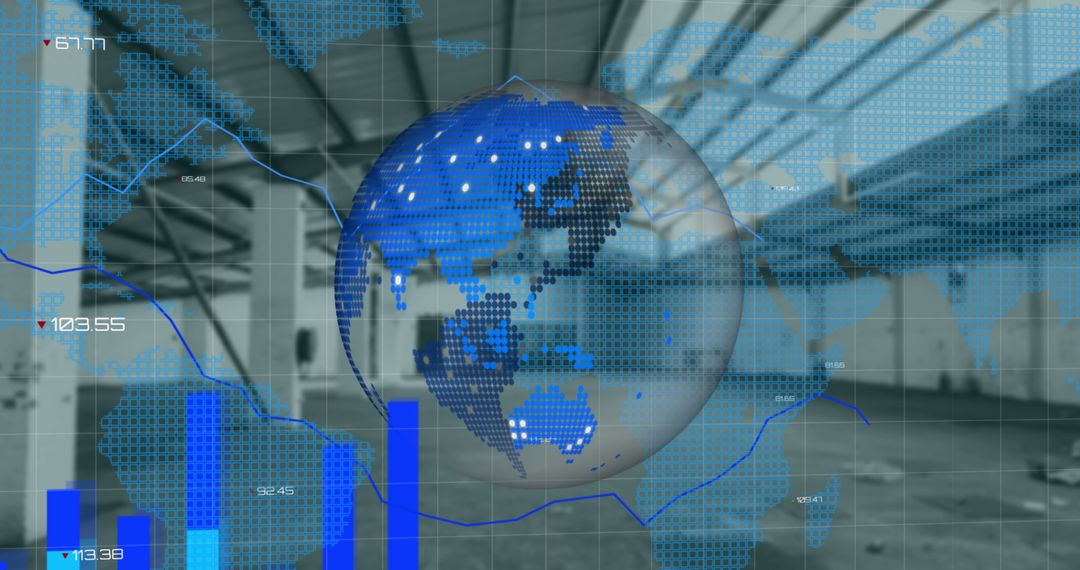 Global Economy with Financial Graphs Over Empty Industrial Space