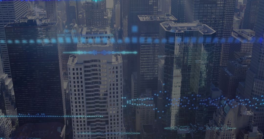 Data Visualization Interface Over Urban Cityscape