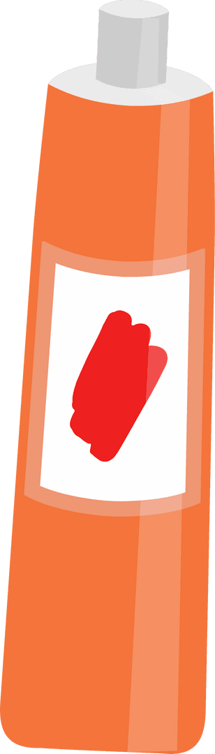 Transparent Orange Squeeze Tube with Red Brushstroke Label