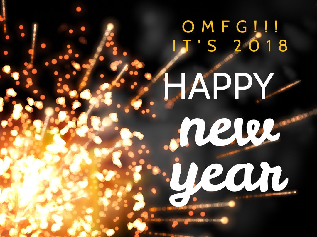 Joyful New Year's Celebration with Sparkling Fireworks