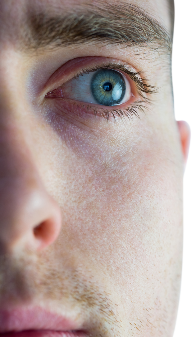 Transparent Close-up of Man's Blue Eye Expressing Emotion - Download Free Stock Images Pikwizard.com