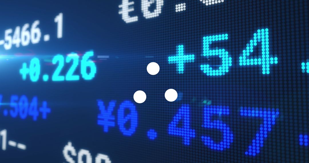 Digital Stock Market Data on LED Display