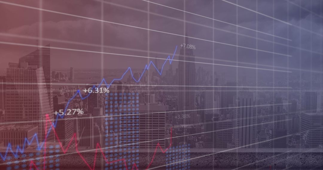 Financial Data and Cityscape for Global Business Analysis