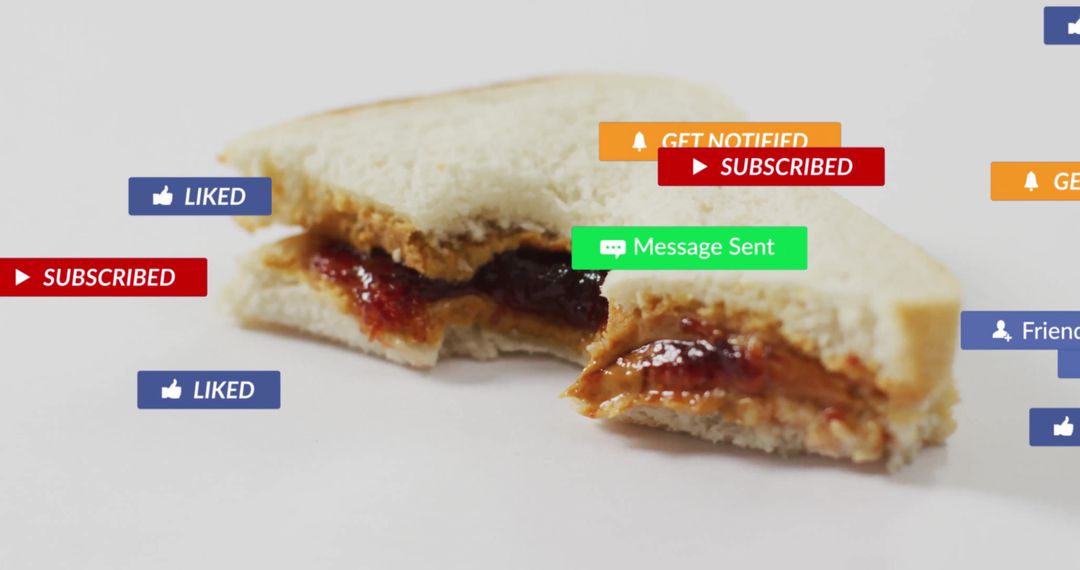 Peanut Butter Jelly Delight with Social Media Interaction Pop-Ups