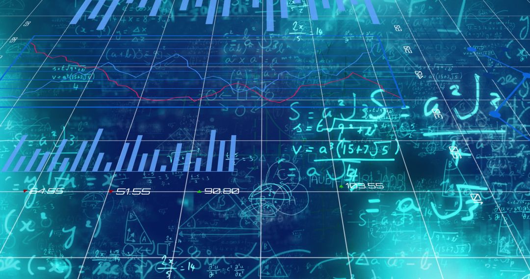 digital analysis of financial data with math formulas - Free Images, Stock Photos and Pictures on Pikwizard.com