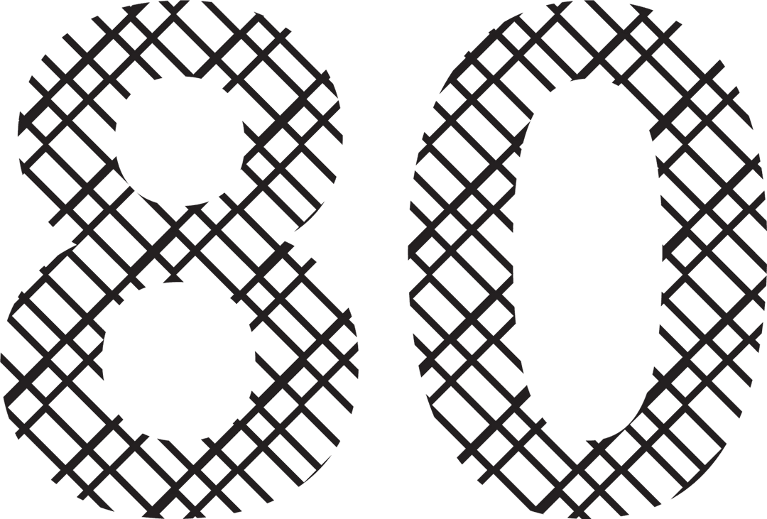 Transparent Patterned Number 80 Illustration