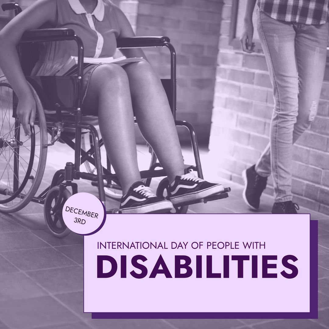 Empowering Inclusivity: Girl Using Wheelchair for International Disabilities Event