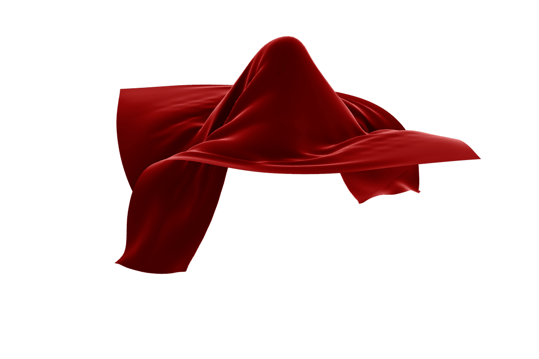 Flowing Transparent Red Fabric Textile Mystery