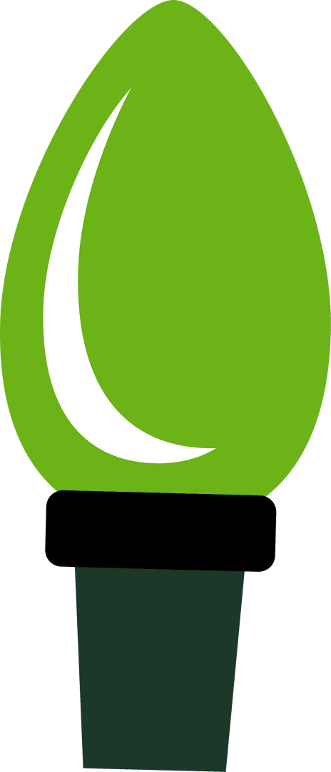 Graphic Green Sprout with Highlights Illustration on Transparent