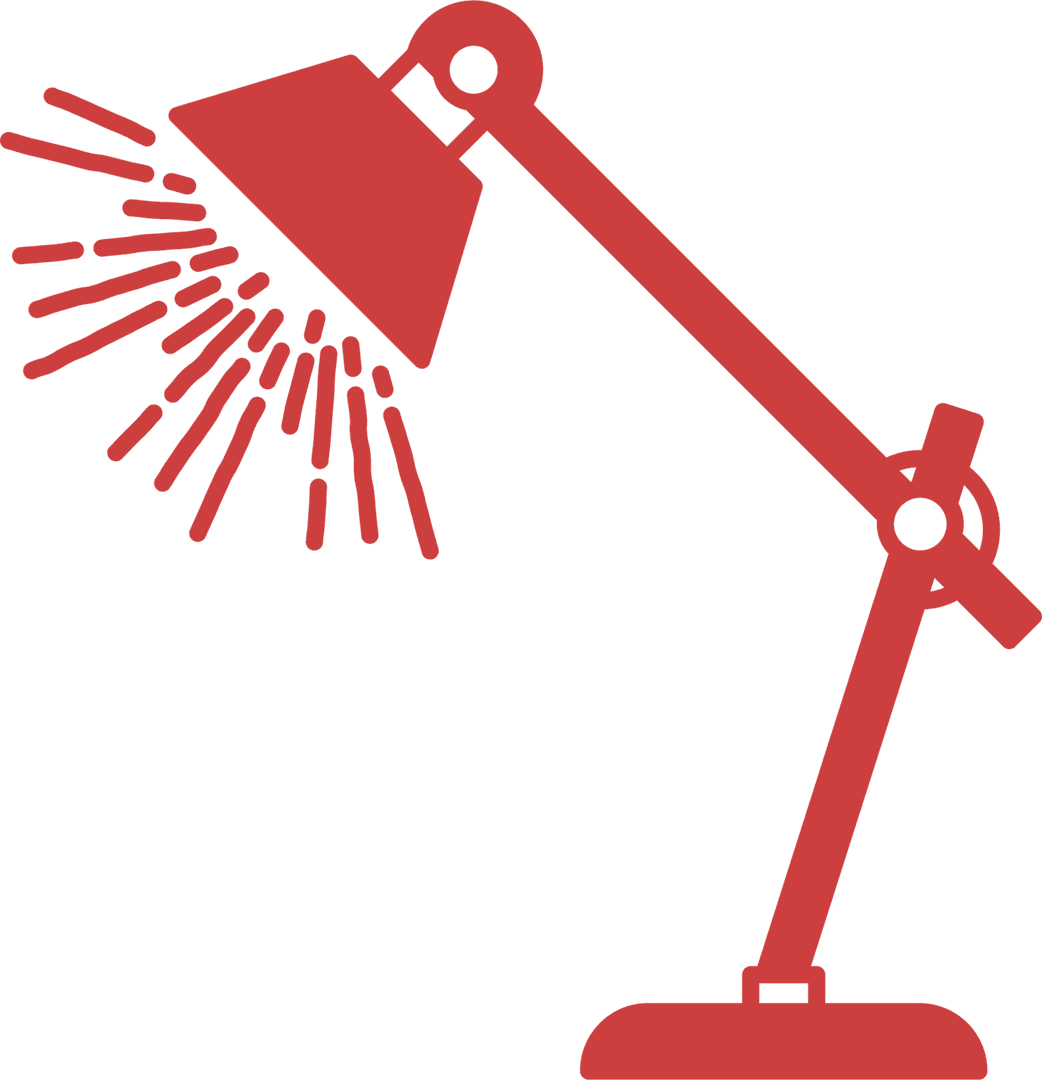 Red Desktop Lamp Silhouette on Transparent Background