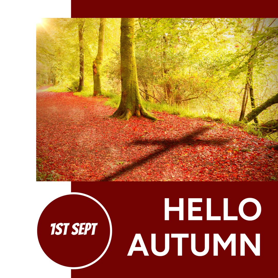 Welcoming Autumn with Vibrant Fall Foliage and Seasonal Greeting - Download Free Stock Templates Pikwizard.com