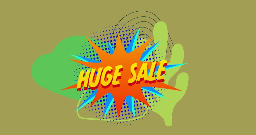 Retro Huge Sale Graphic with Vibrant Speech Bubble