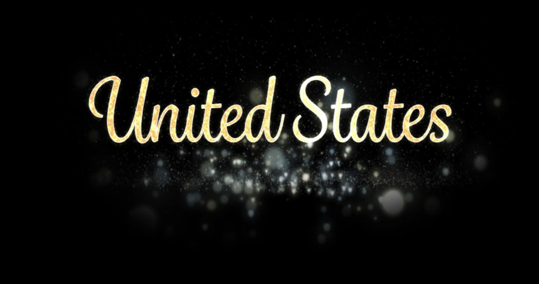 Elegant United States Typography with Gold Sparkle Effect - Free Images, Stock Photos and Pictures on Pikwizard.com