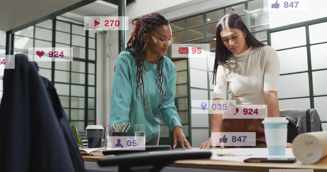 Collaborative Female Coworkers Day in Bright Office Spaces