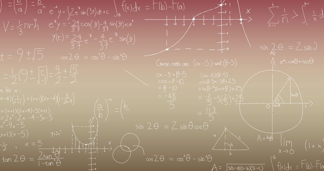 Complex Mathematical Equations on Colorful Abstract Background