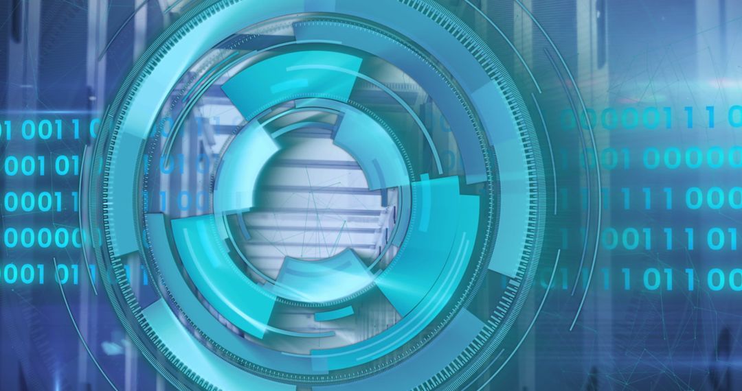 Futuristic Technology Interface Over Digital Binary Code