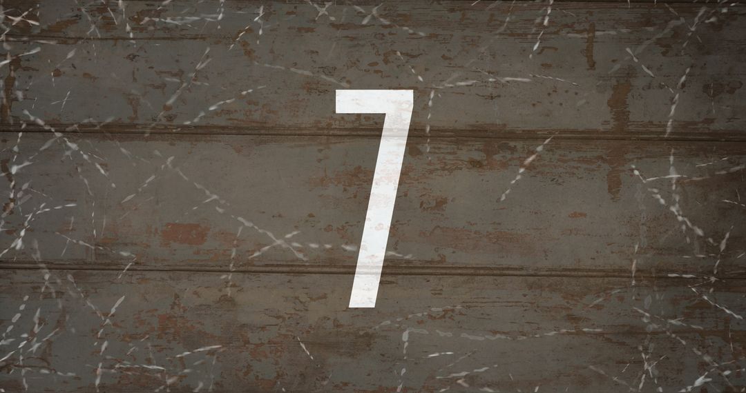 Number Seven with Grunge Background and Sparks Effect