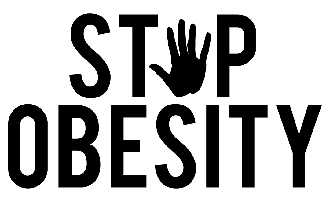 Stop Obesity Campaign on Transparent Background