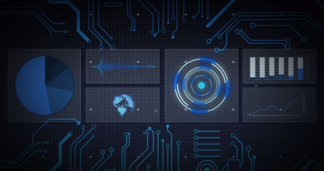 Futuristic Data Analysis with Sci-Fi Digital Graphic Interface