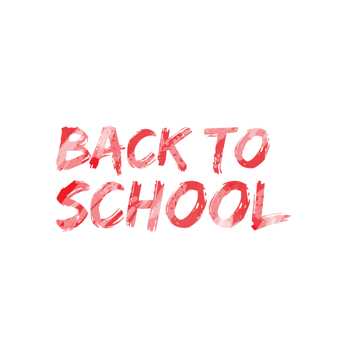 Transparent Back to School Red Text Design