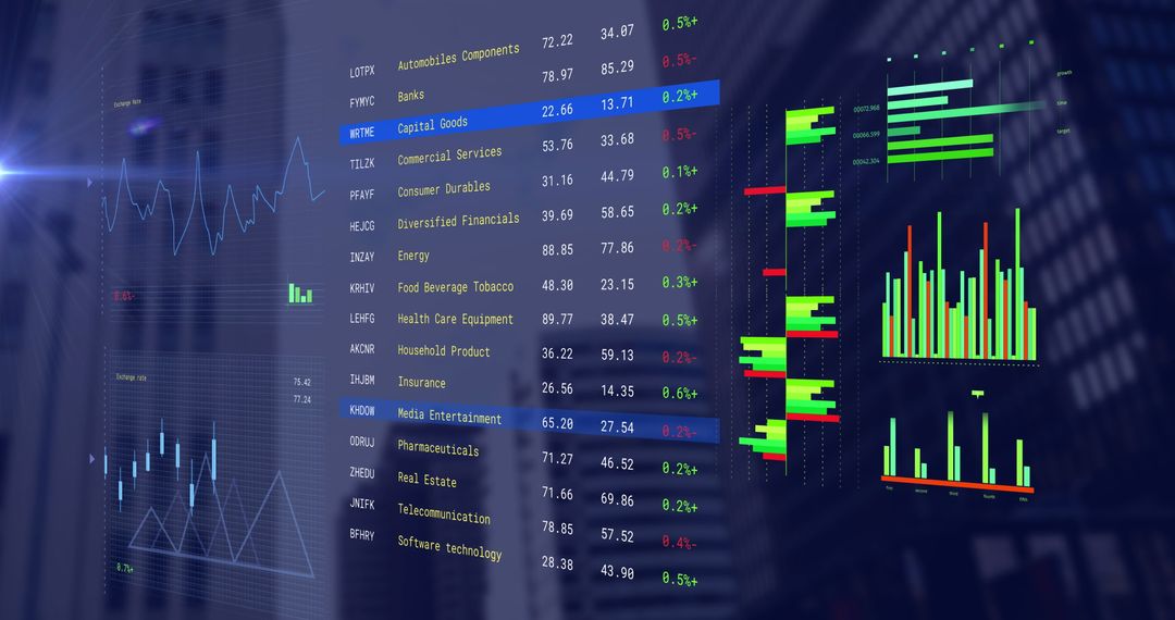 Financial Data Analytics with Cityscape Backdrop
