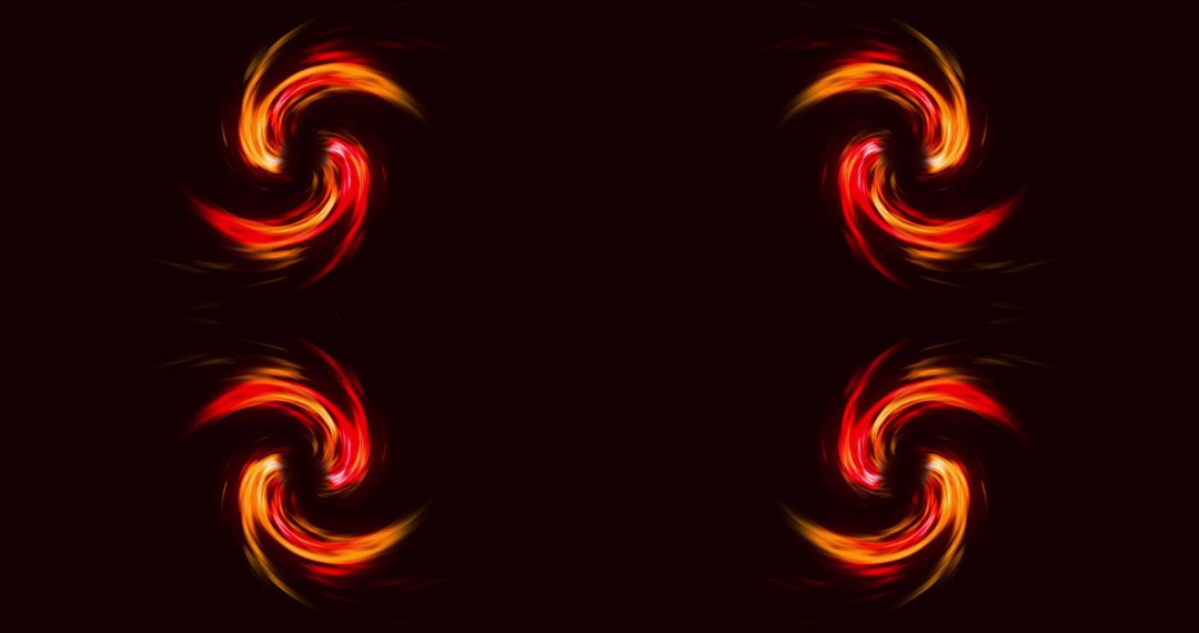 Abstract Digital Art with Symmetrical Glowing Waves