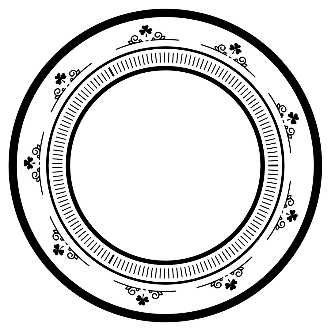 Transparent Circle Wreath with Clovers and Space