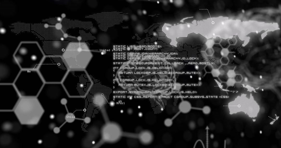 Futuristic Data Science Concept with Digital World Map
