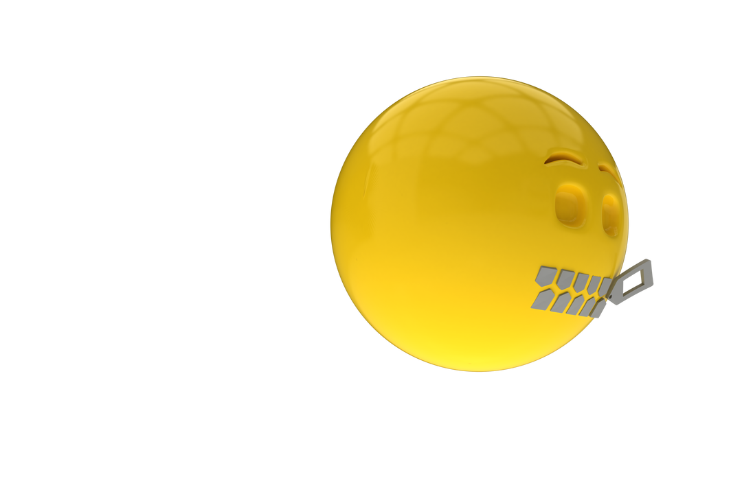 Three Dimensional Yellow Smiley Face with Zipper Mouth on Transparent Background - Download Free Stock Images Pikwizard.com