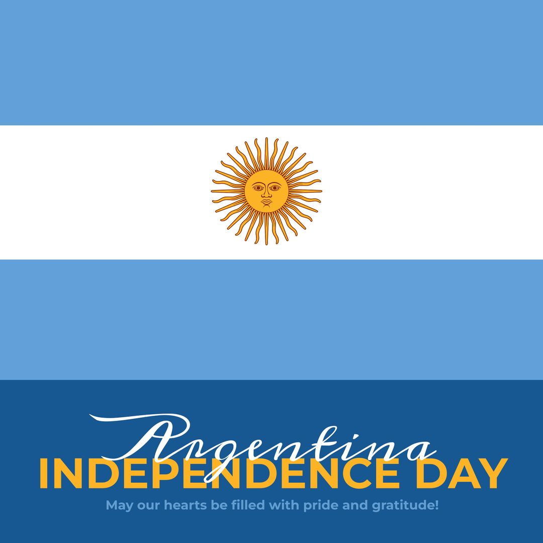 Argentina Independence Day Banner with Flag and Sun Symbol - Download Free Stock Templates Pikwizard.com