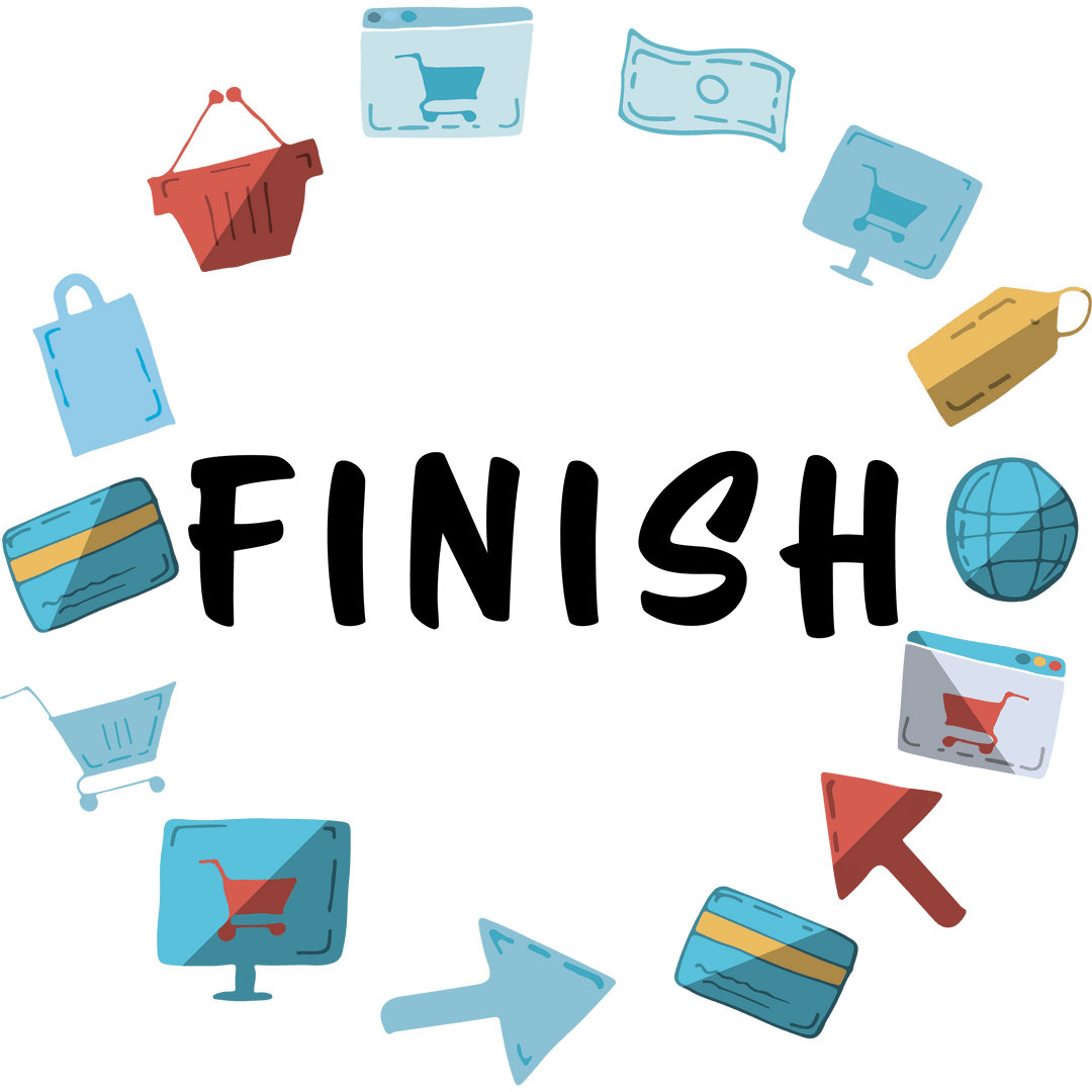 Transparent Circular Retail Icons Illustrating Digital Shopping