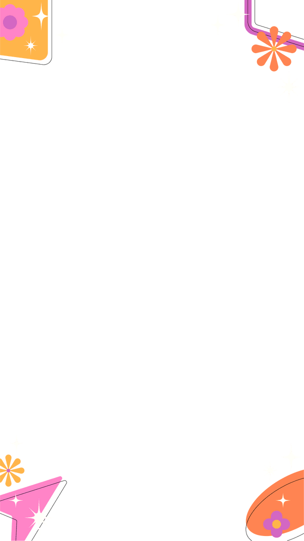 Floral Ribbon Border with Transparent Background