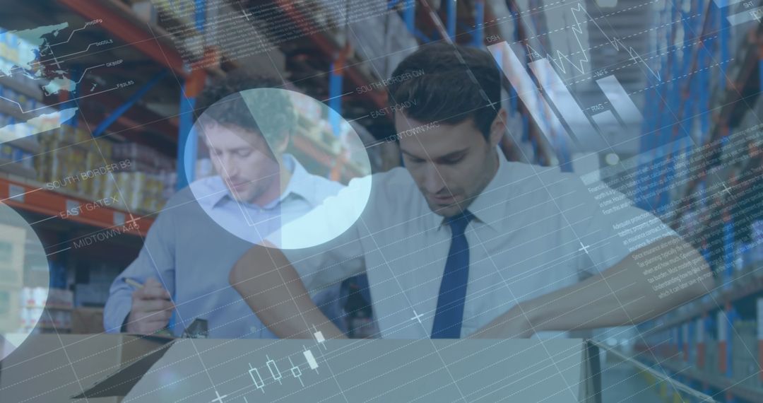 Business Executive Analyzing Data in Warehouse Environment