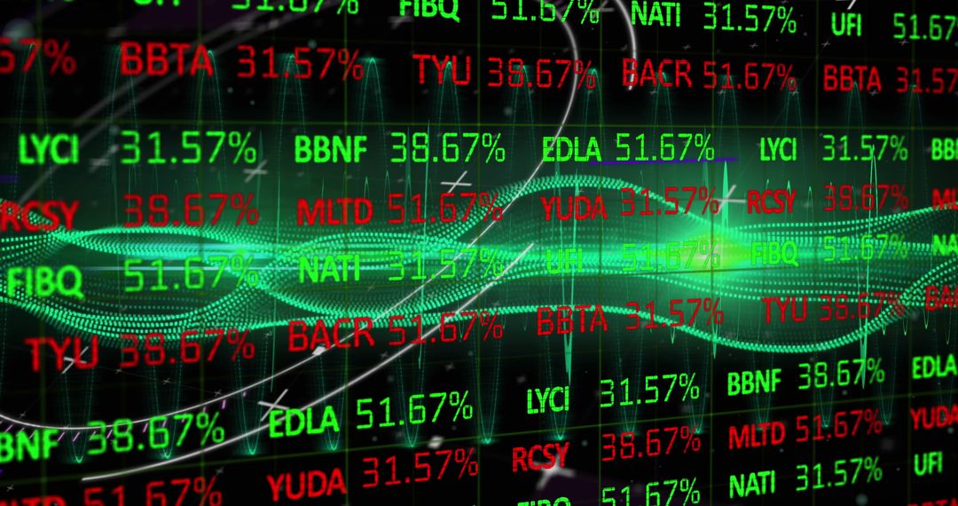 Dynamic financial data display with technology concept